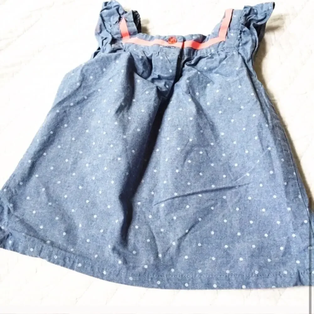 Gymboree Chambray Top 3T Denim Top polka top